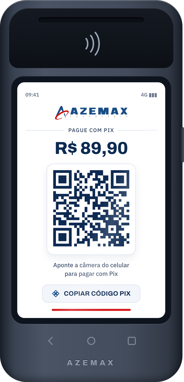 Maquininha POS Azemax com Pix
